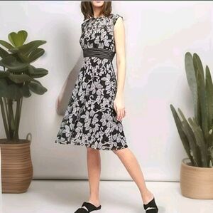 Anthropologie ett.twa Brand Gingham & Lace Floral Dress
